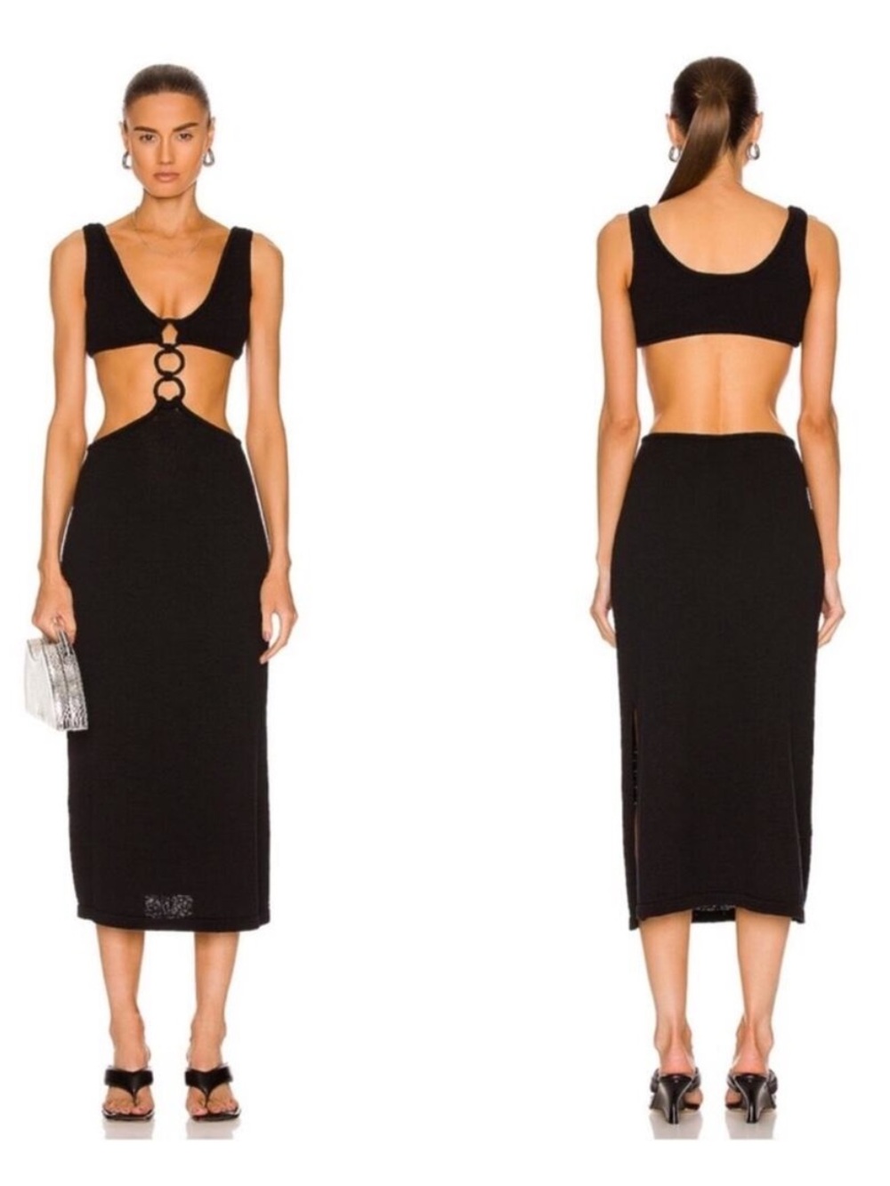 Cult Gaia Mert Cutout Midi Dress Black Size M